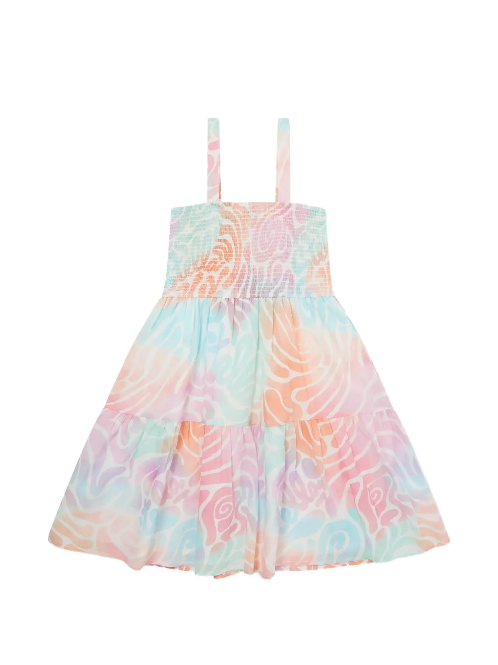 Stella McCartney Kids Gesmockte jurk met abstracte print Wit