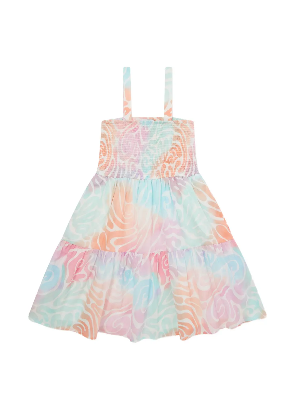 Stella McCartney Kids abstract-print smocked dress - Bianco