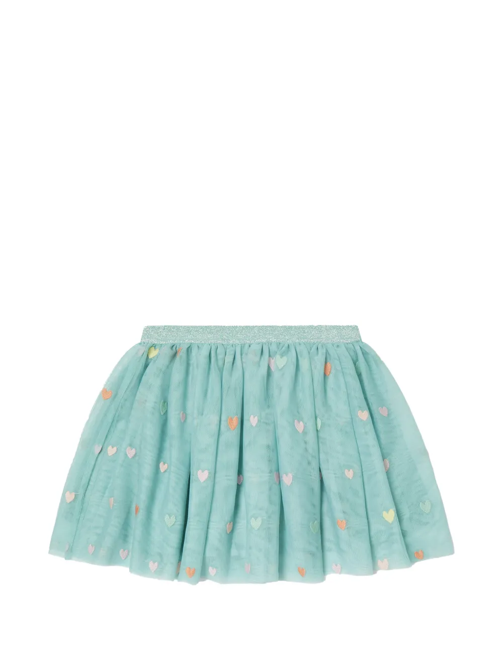 Stella McCartney Kids heart-embroidered tulle skirt - Blu