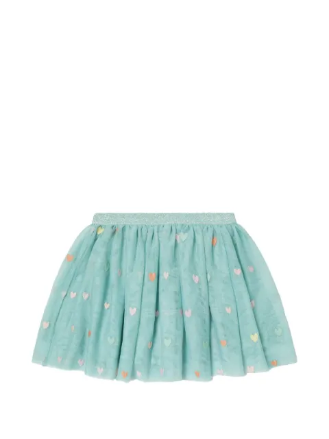 Stella McCartney Kids falda de tul con corazón bordado