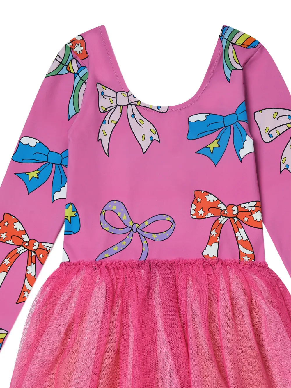 Stella McCartney Kids Jurk met strikprint en vlakken Roze
