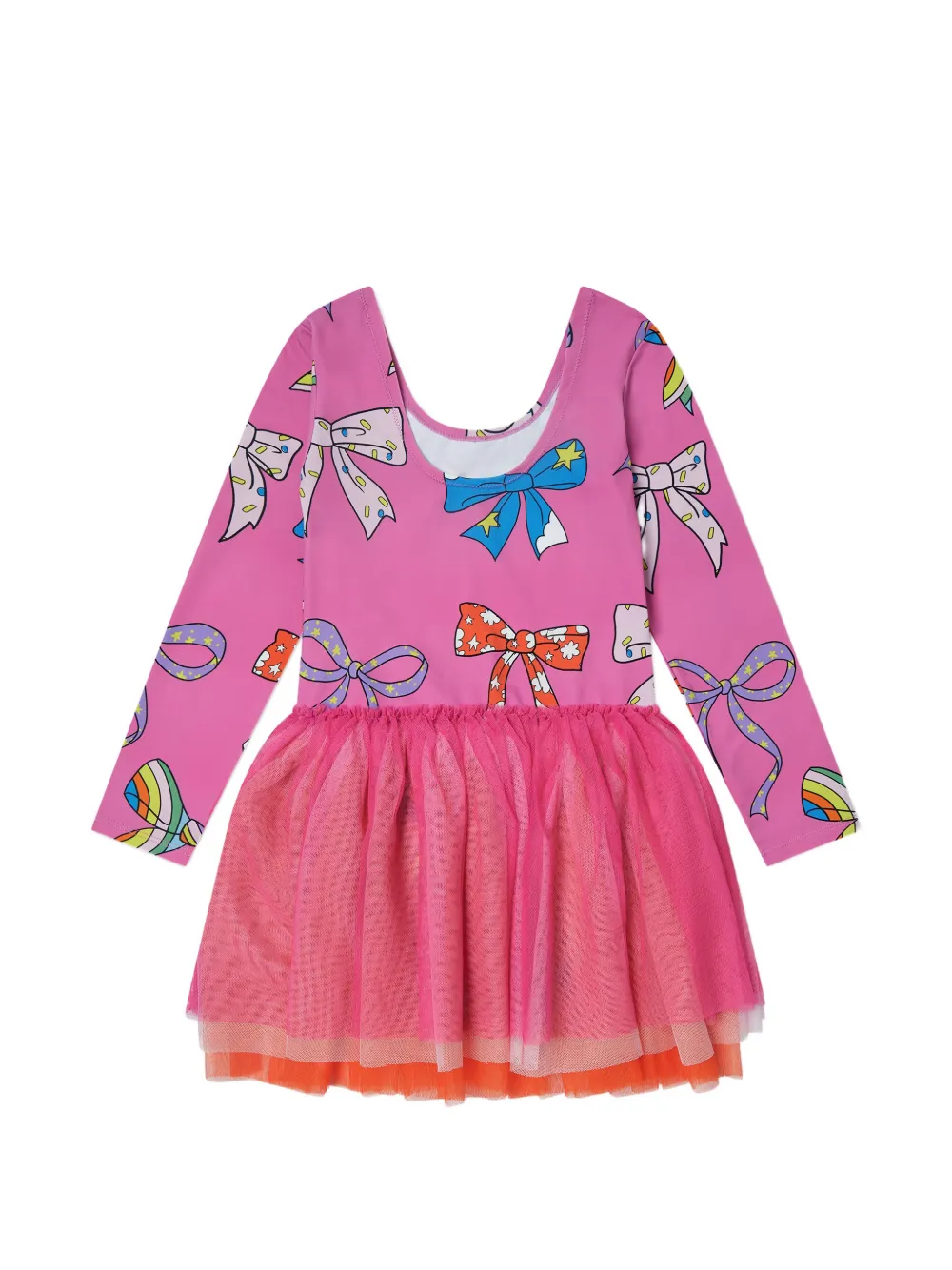 Stella McCartney Kids bow-print panelled dress - Rosa