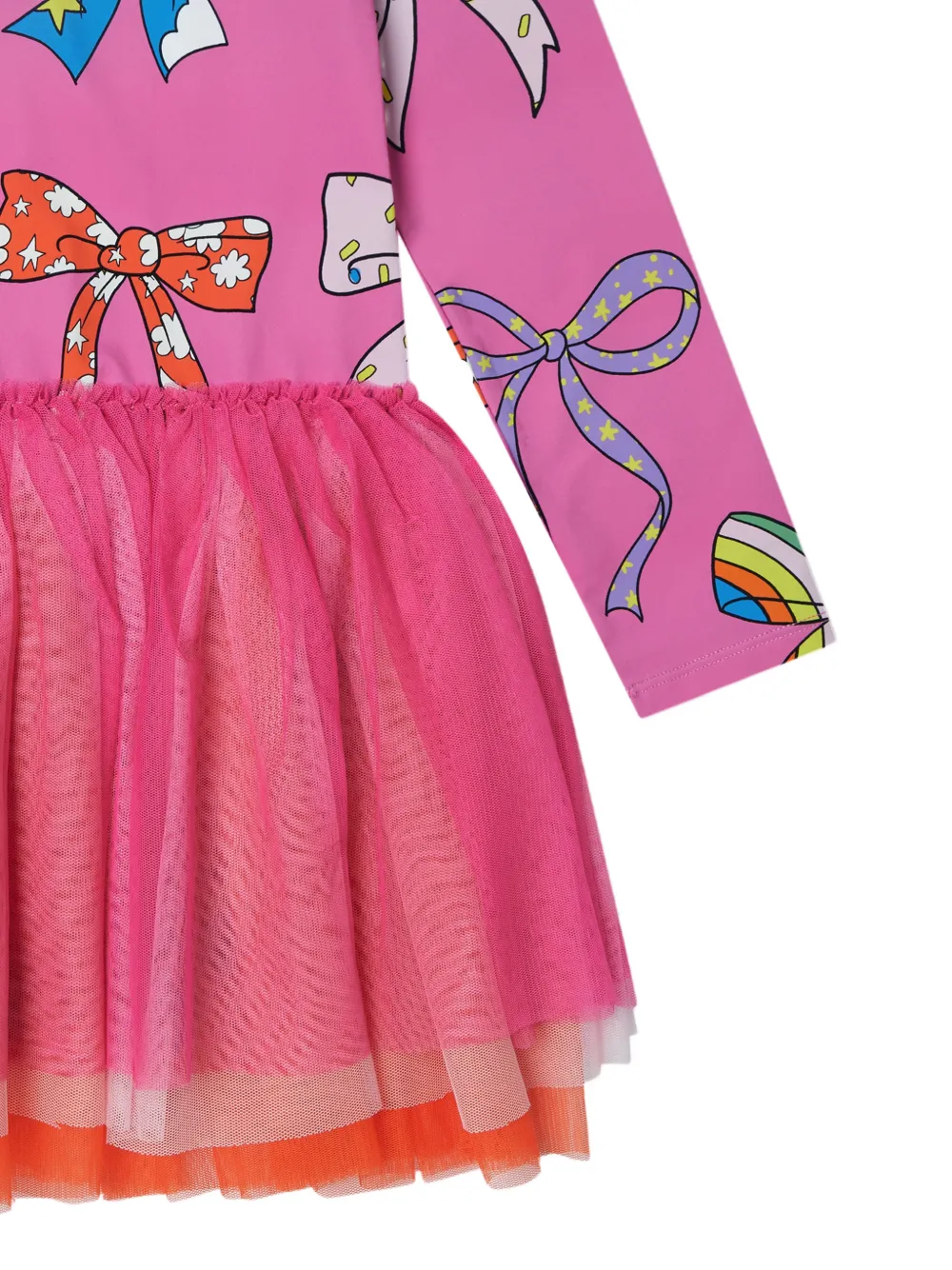 Stella McCartney Kids Jurk met strikprint en vlakken Roze