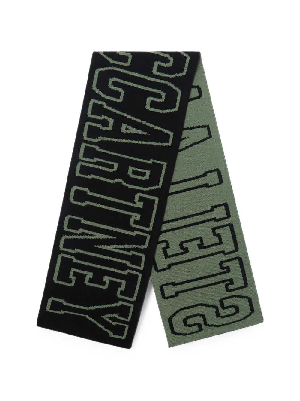 Stella McCartney Kids logo-intarsia knitted scarf - Nero
