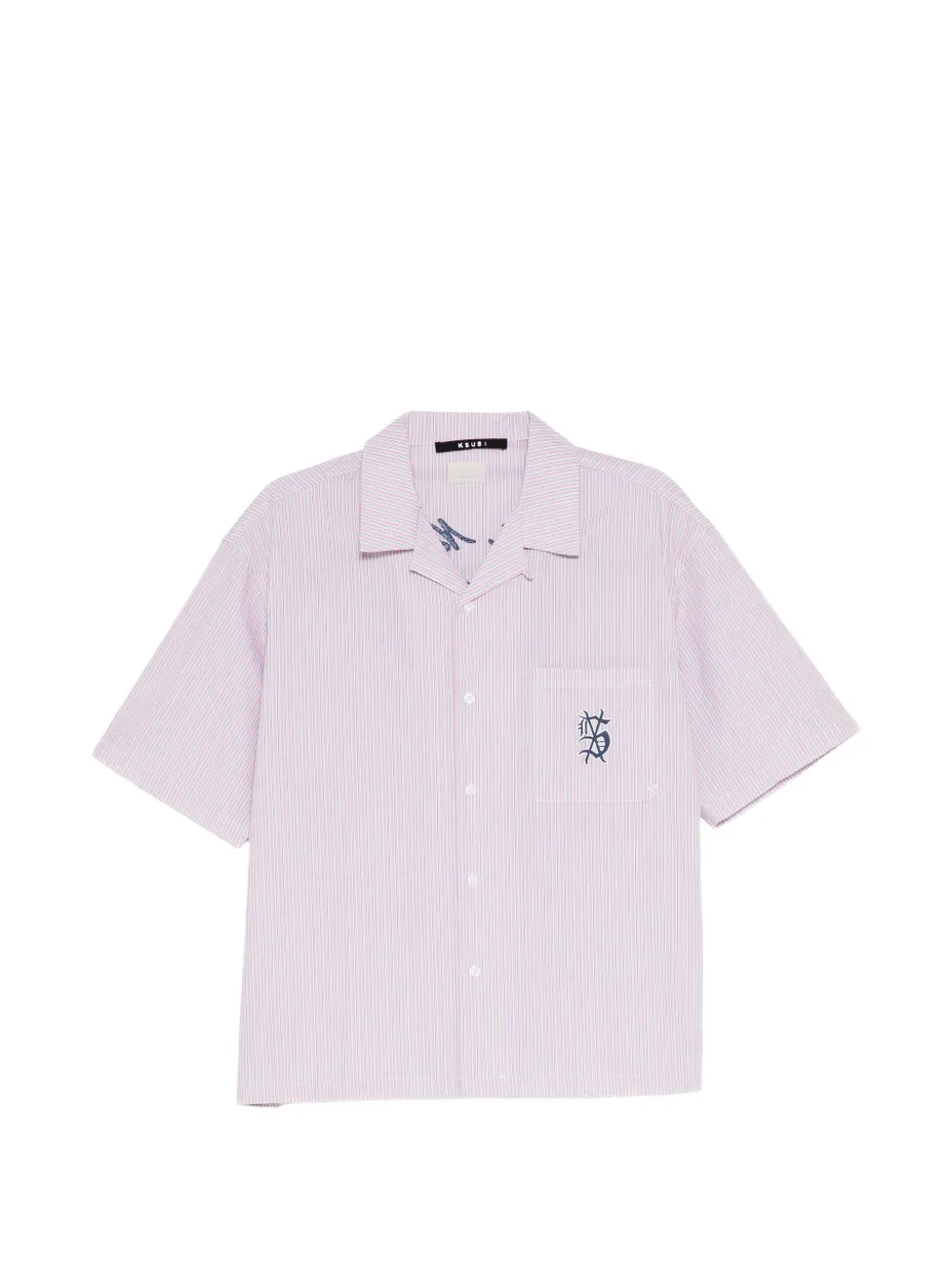 Ksubi chemise rayée à logo brodé - Rose