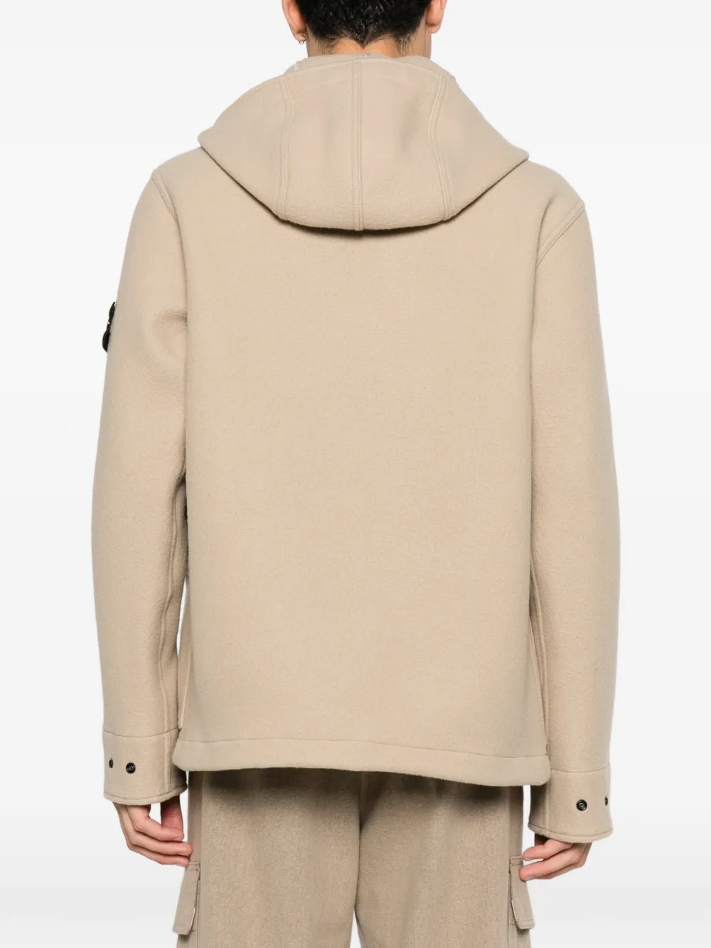Stone Island Jack met capuchon en houtje-touwtje sluiting Beige