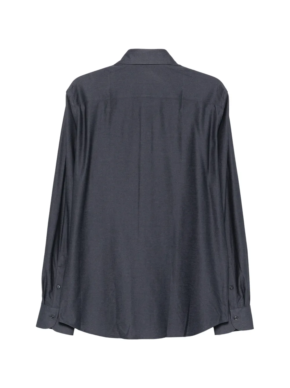 Profuomo Overhemd met brede kraag Blauw