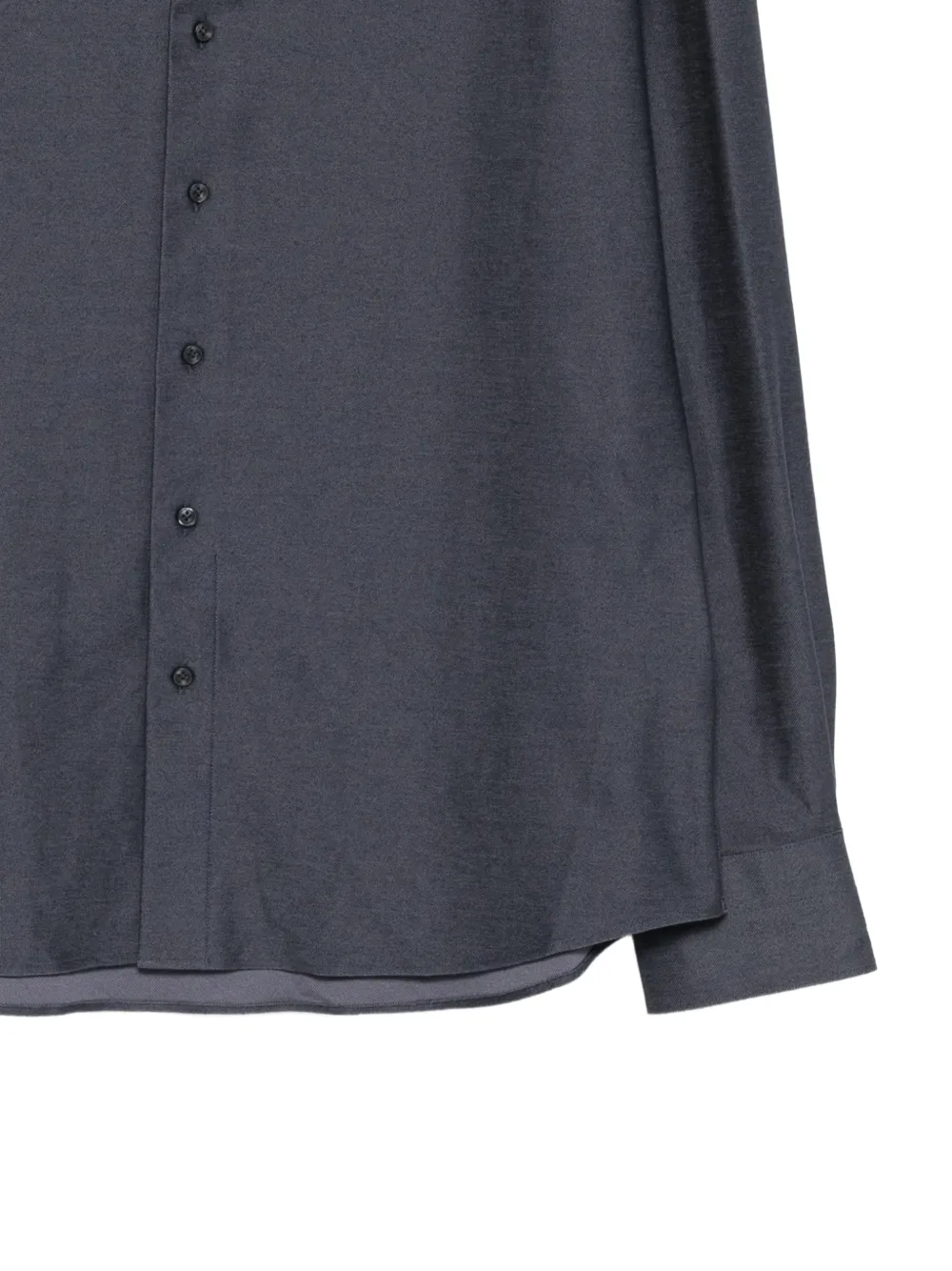 Profuomo Overhemd met brede kraag Blauw
