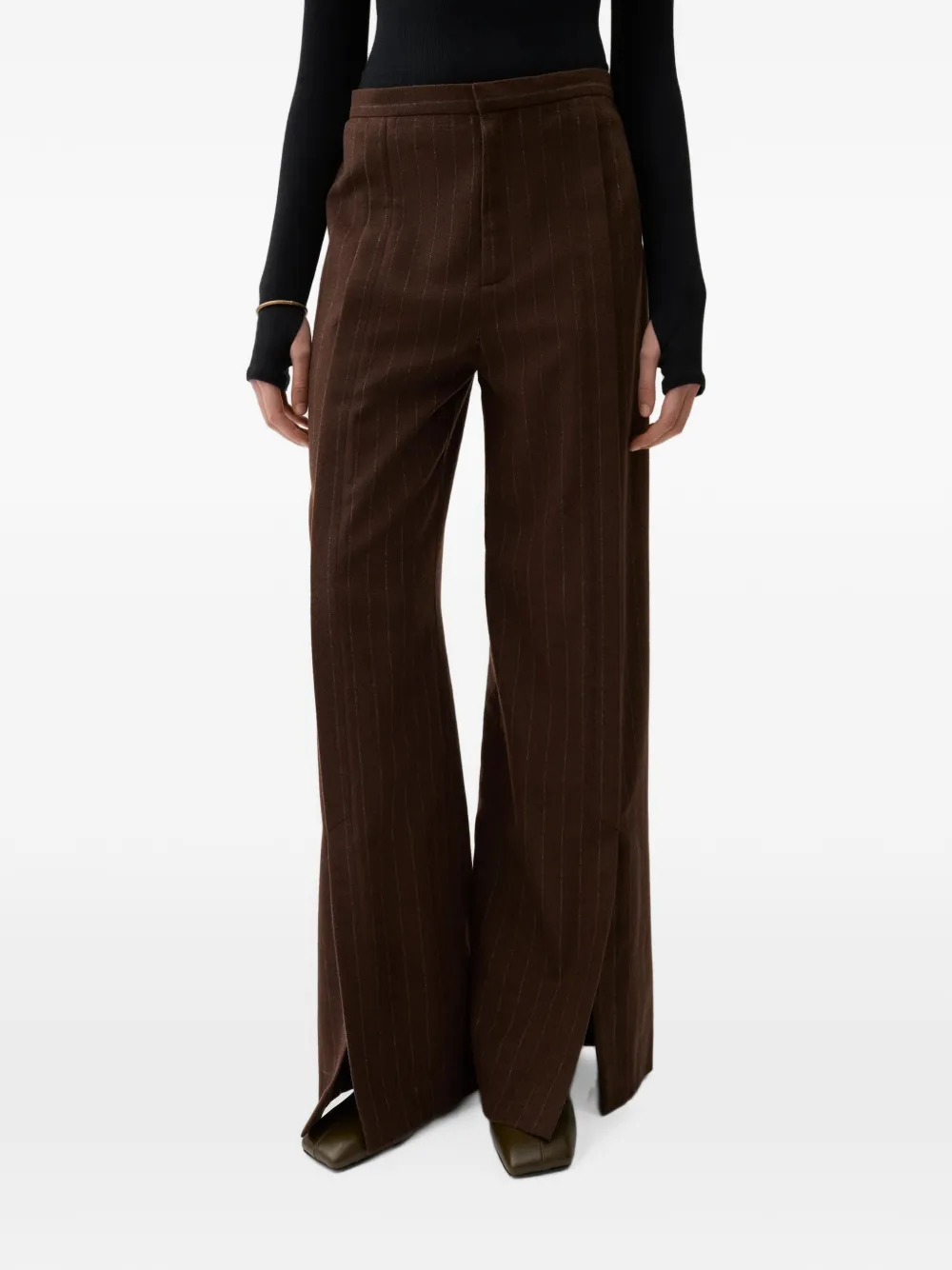 Rodebjer Rubin broek met krijtstreep Bruin