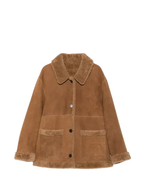AIN AMOR shearling-trim button-up jacket