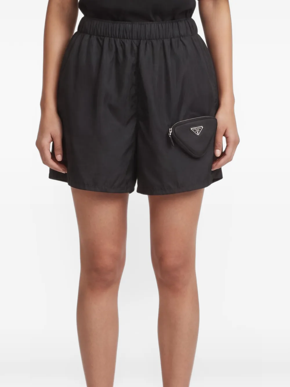 Prada Pre-Owned Re-Nylon triangle-pocket shorts - Nero