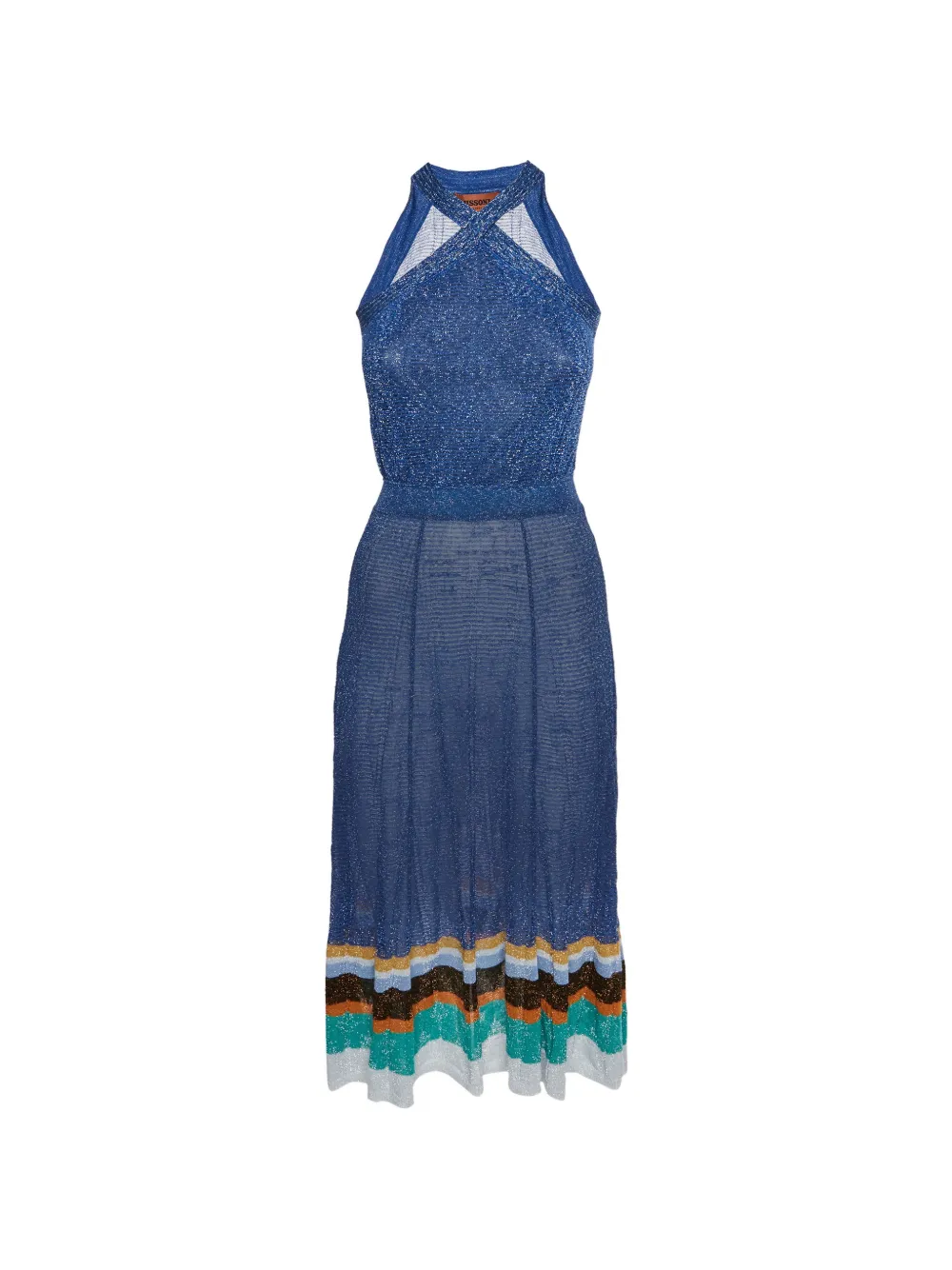 Missoni Pre-Owned sleeveless striped knit midi dress - Blue