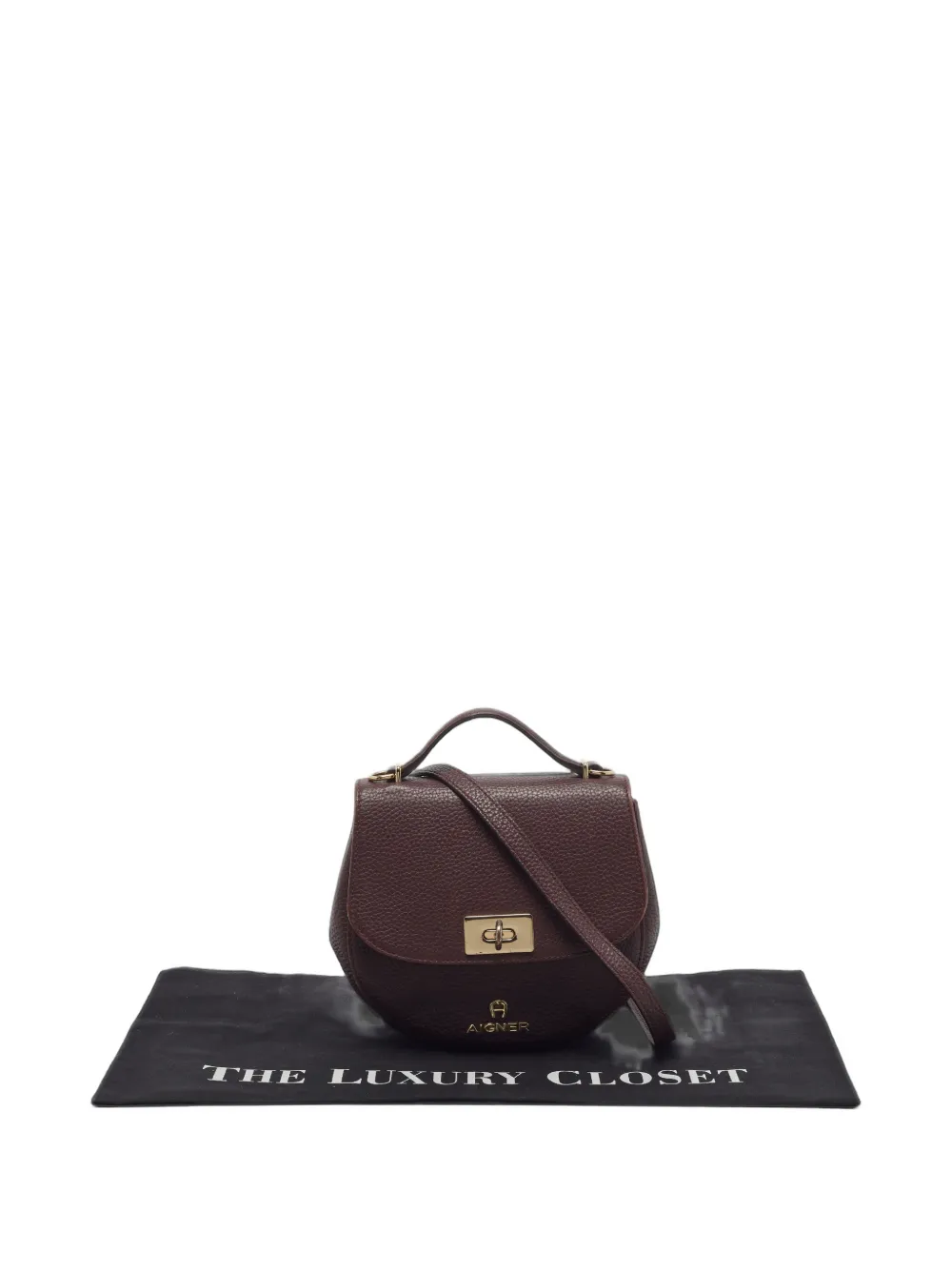 Aigner Vintage Mini-tas met draaislot Rood