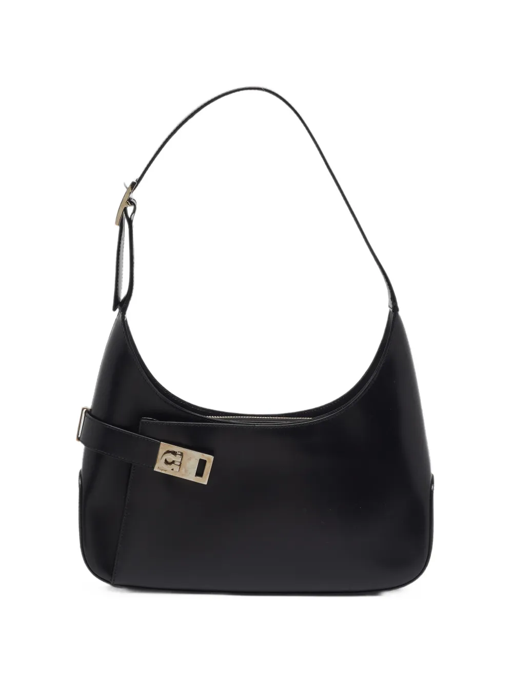 Ferragamo Pre-Owned Gancini logo-plaque shoulder bag - Nero