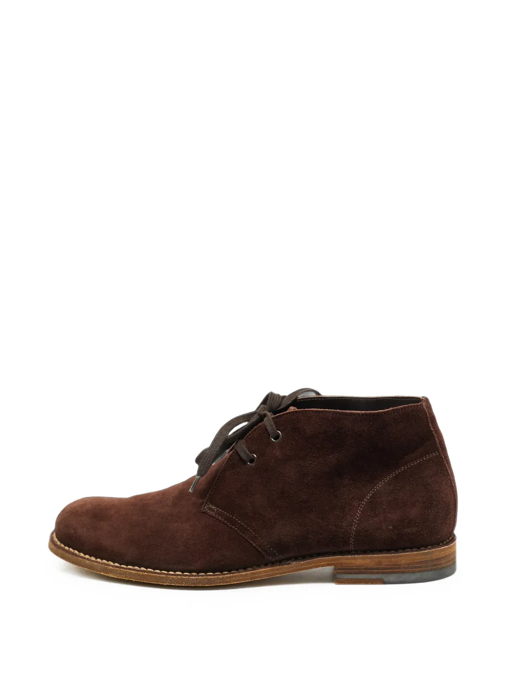 Bottega Veneta Pre-Owned lace-up suede desert boots - Marrone