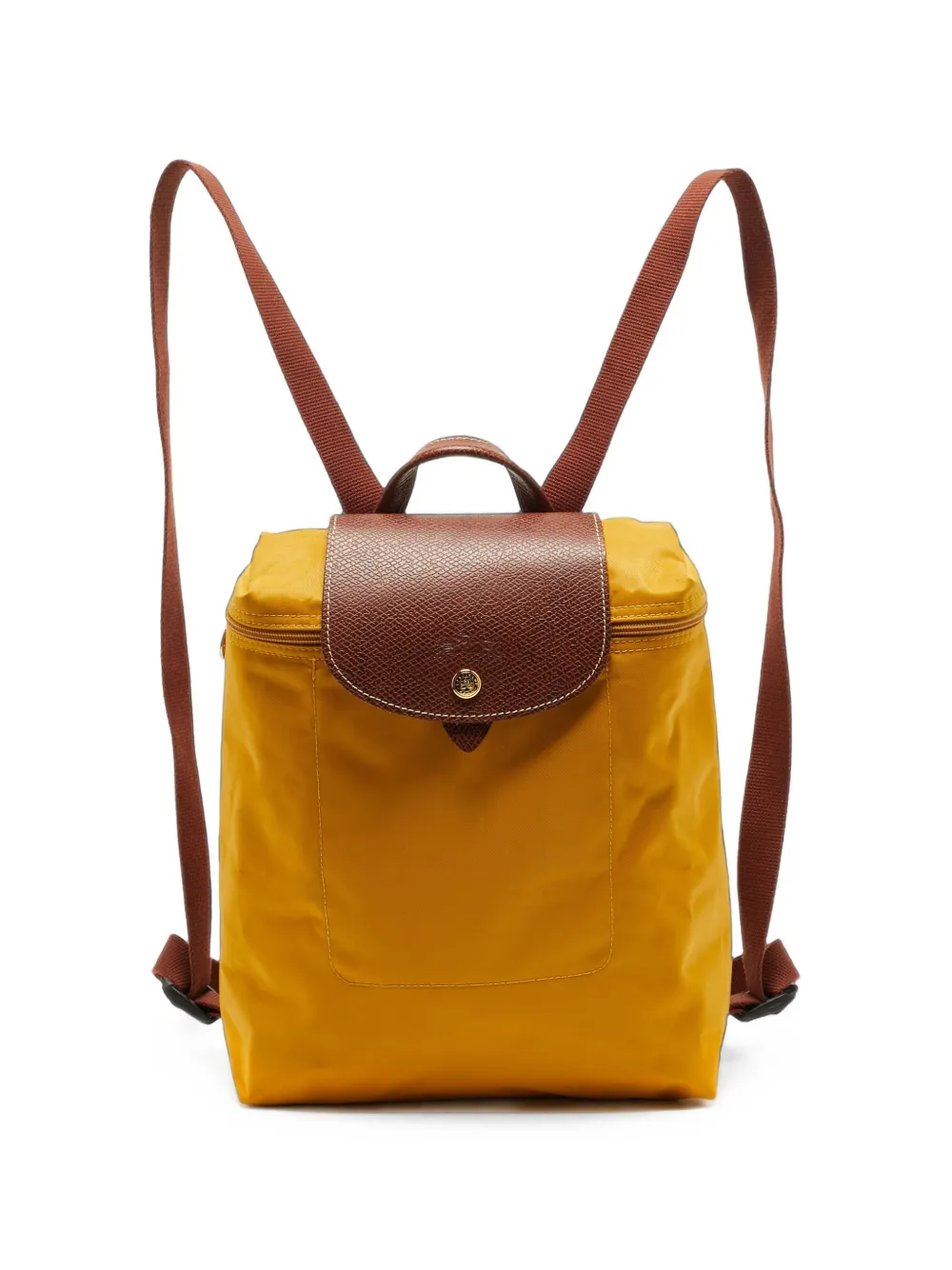 Longchamp Le Pliage leather backpack - Giallo