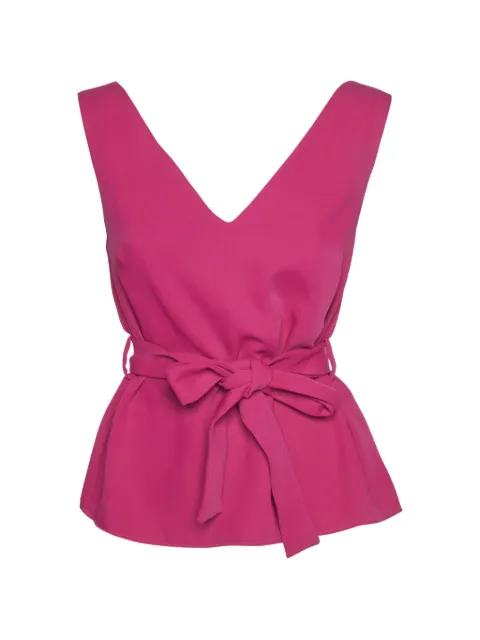 P.A.R.O.S.H. belted V-neck sleeveless blouse