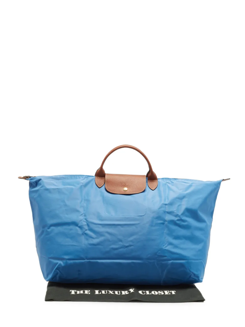 Longchamp medium Le Pliage leather-trim holdall - Blu
