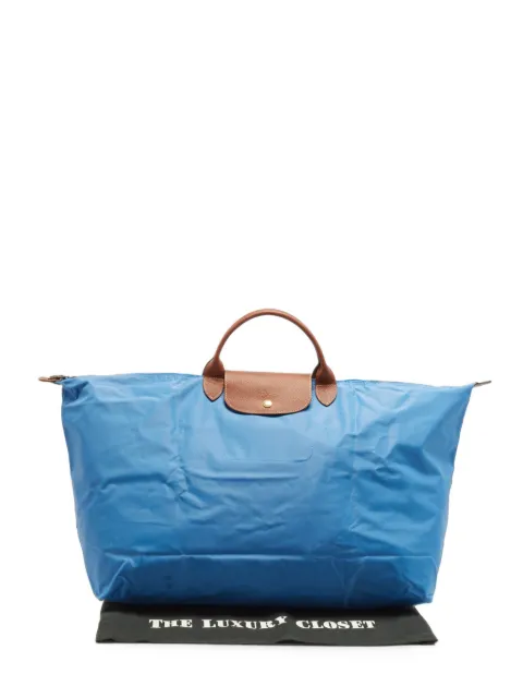 Longchamp medium Le Pliage leather-trim holdall