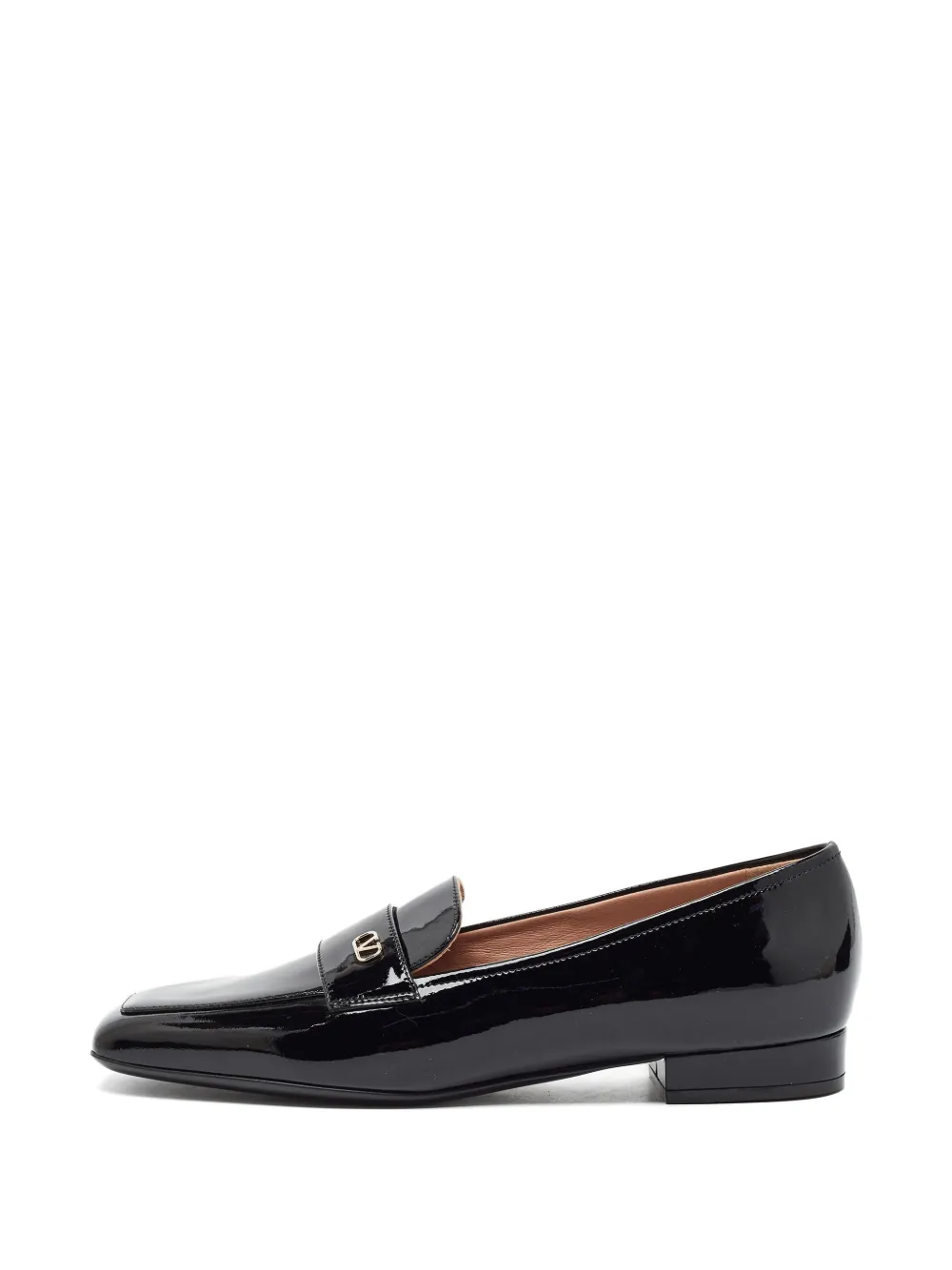 Valentino Garavani Pre-Owned VLogo patent leather loafers - Nero