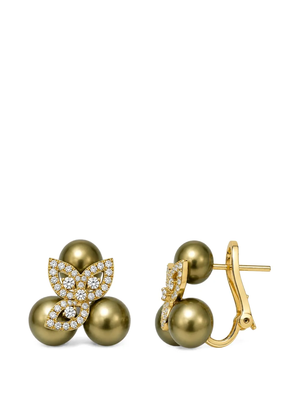 Yoko London Tahitian pearl and diamond earrings - Oro