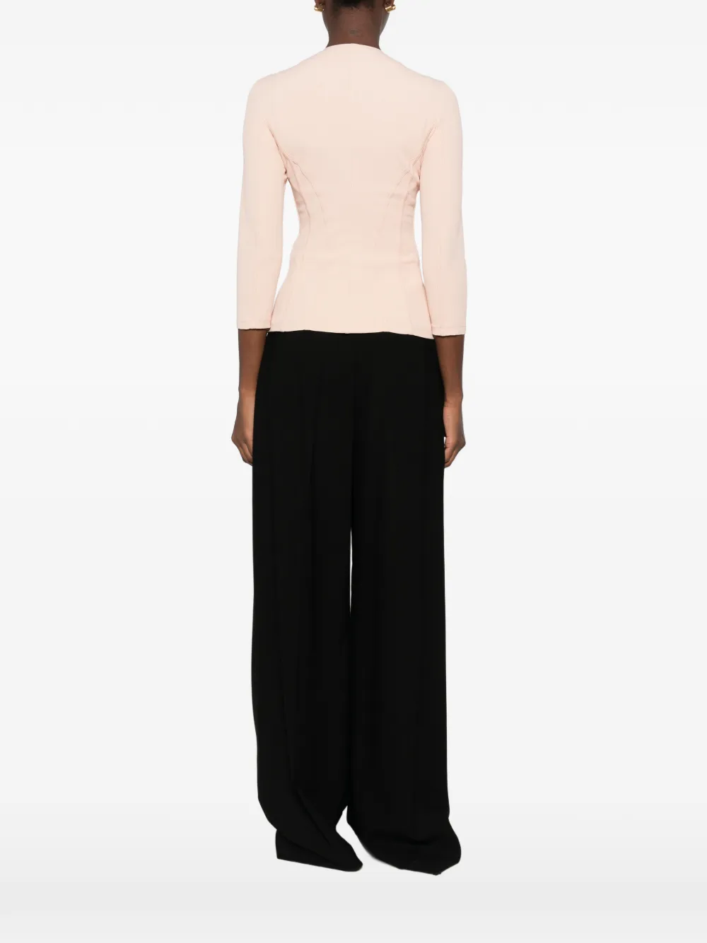 Elisabetta Franchi corset-style zip-up jacket Roze