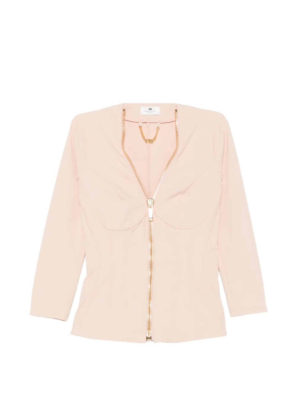 Elisabetta Franchi corset-style zip-up jacket Roze