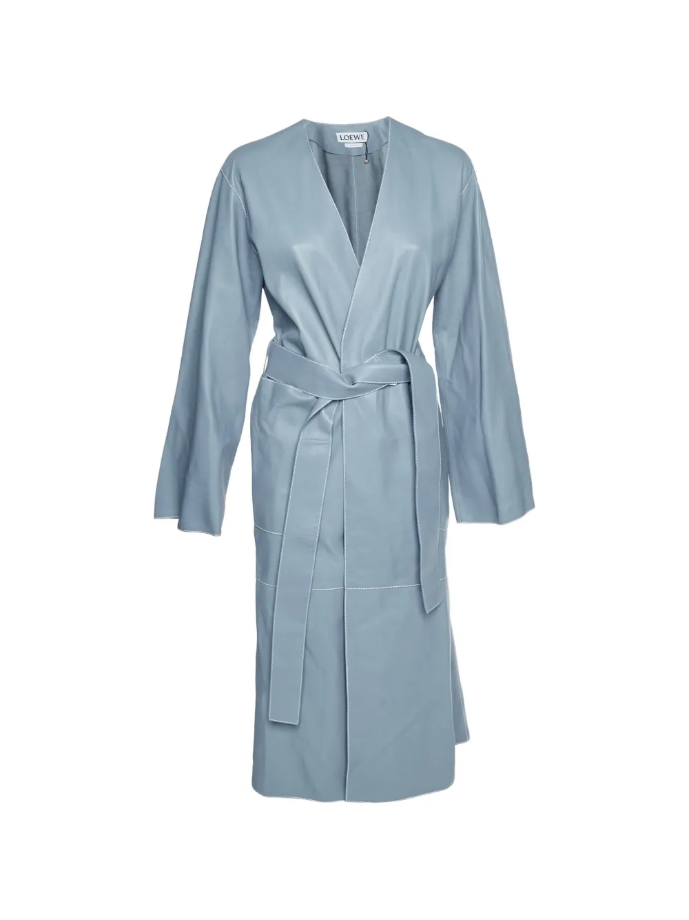 Loewe Pre-Owned belted wrap coat - Blu