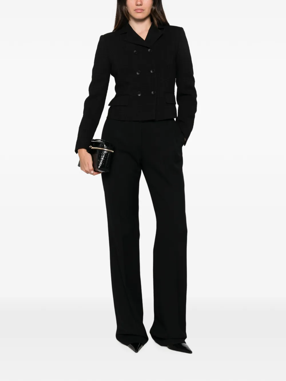 Tagliatore double-breasted bouclé jacket Zwart