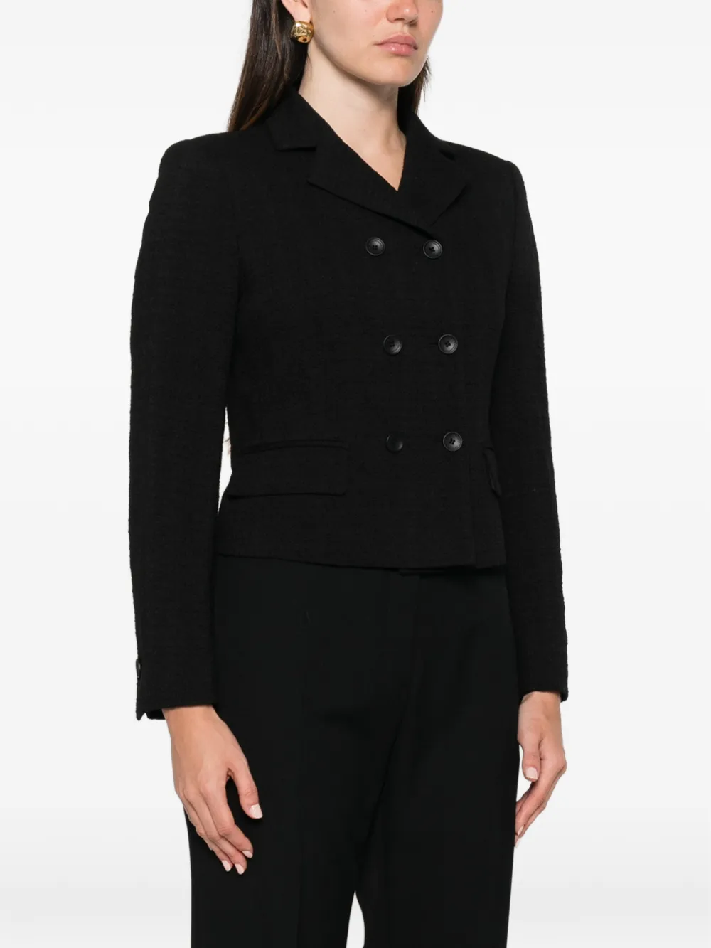 Tagliatore double-breasted bouclé jacket Zwart