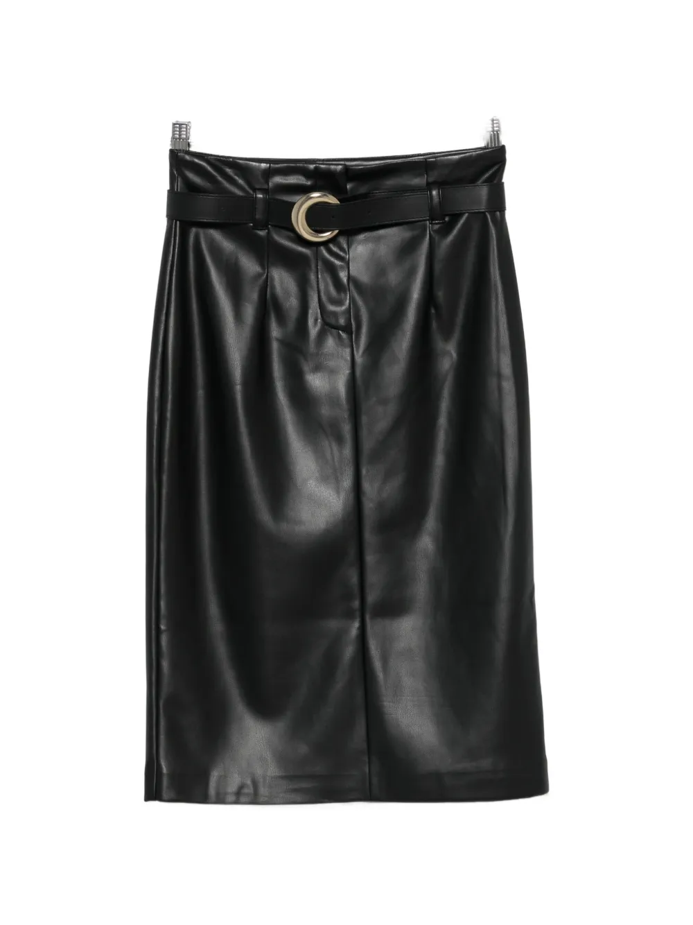 IMPERIAL belted faux-leather skirt - Nero