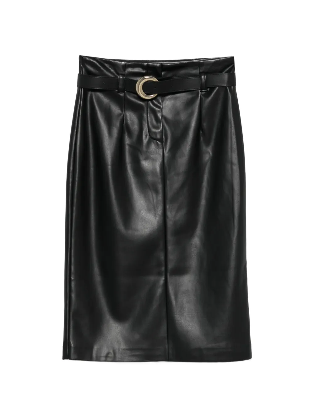 IMPERIAL belted faux-leather skirt