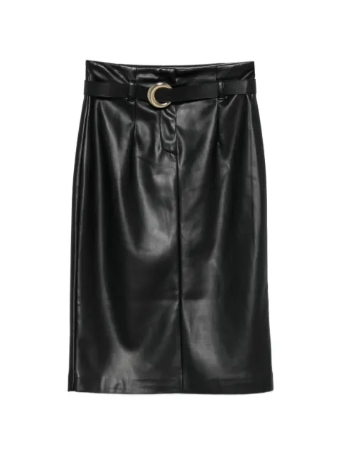 IMPERIAL belted faux-leather skirt