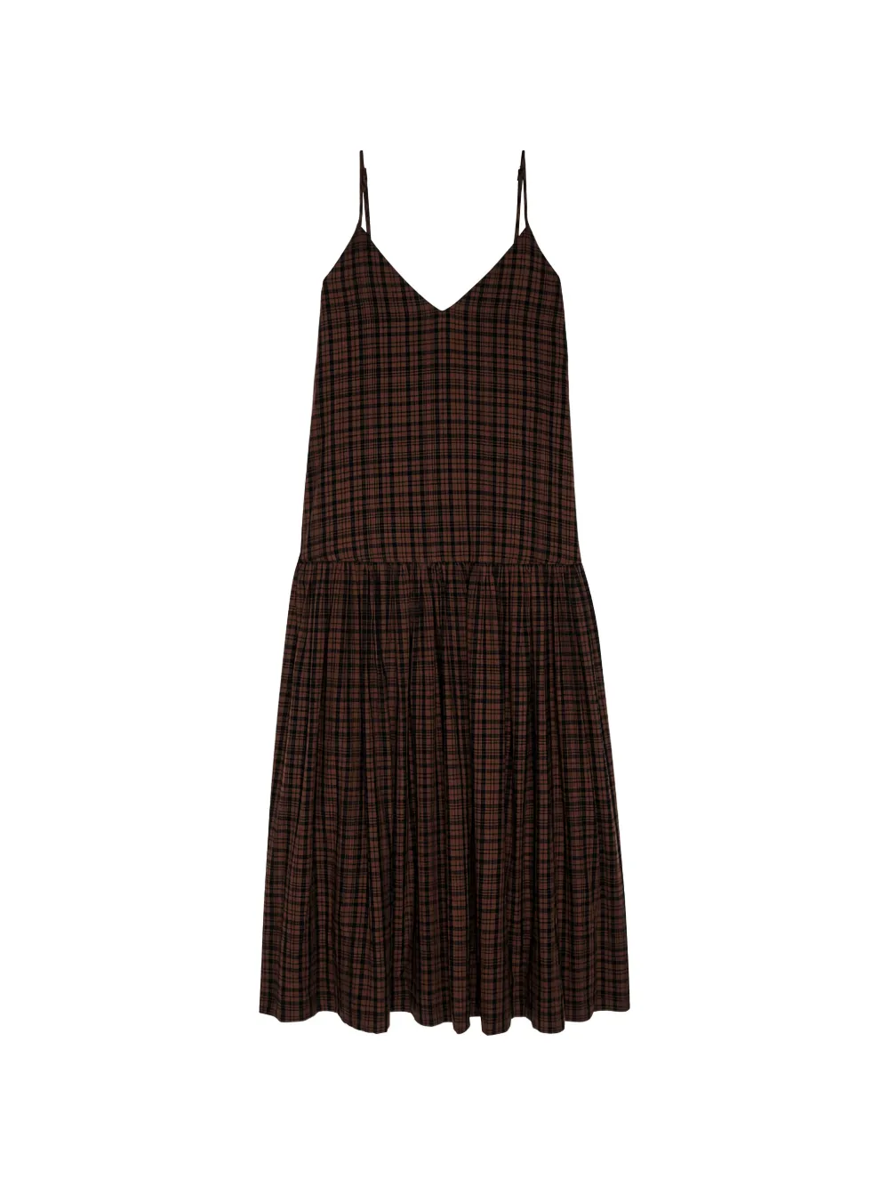The Great. plaid drop-waist maxi dress