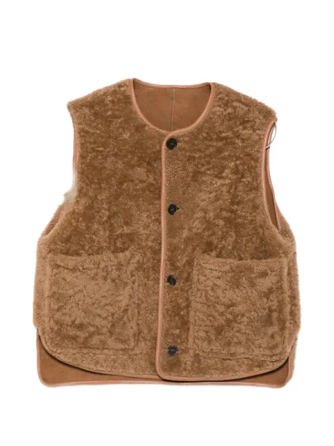 AIN AMOR shearling-effect sleeveless jacket