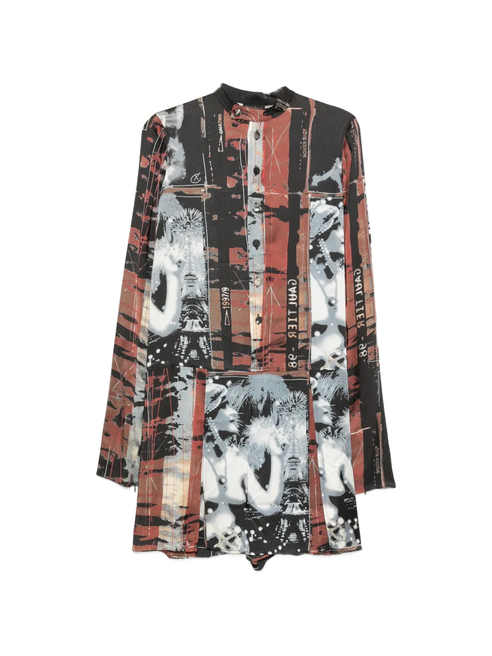 Jean Paul Gaultier Pre-Owned robe courte à imprimé graphique (années 1990) - Noir