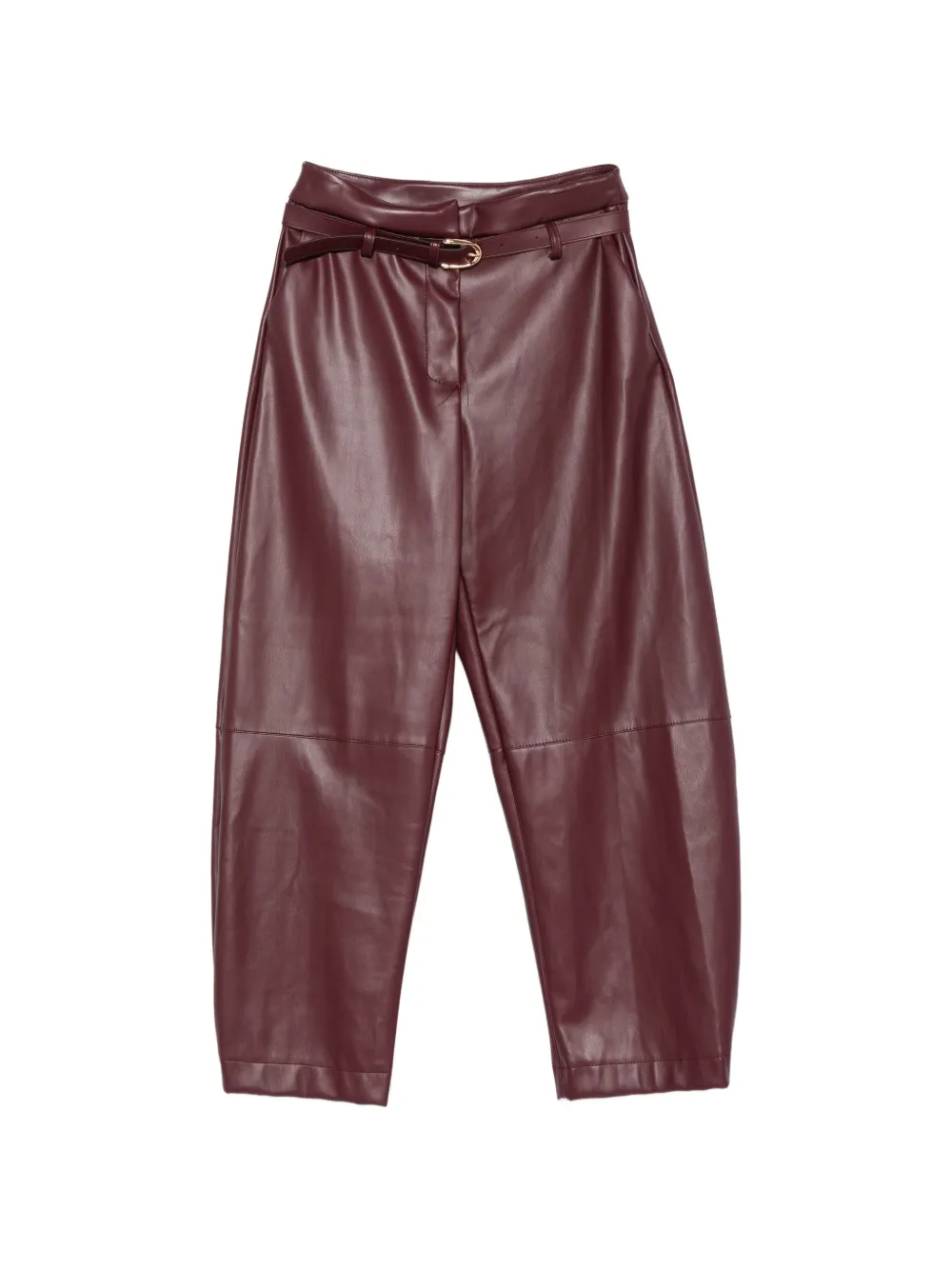 IMPERIAL belted faux-leather trousers