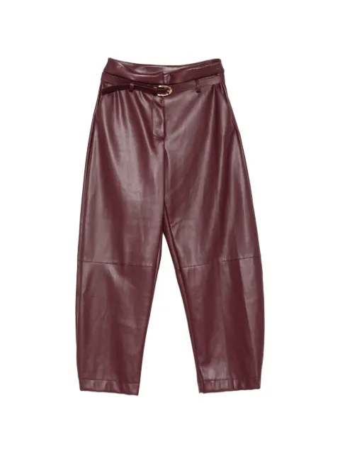 IMPERIAL belted faux-leather trousers