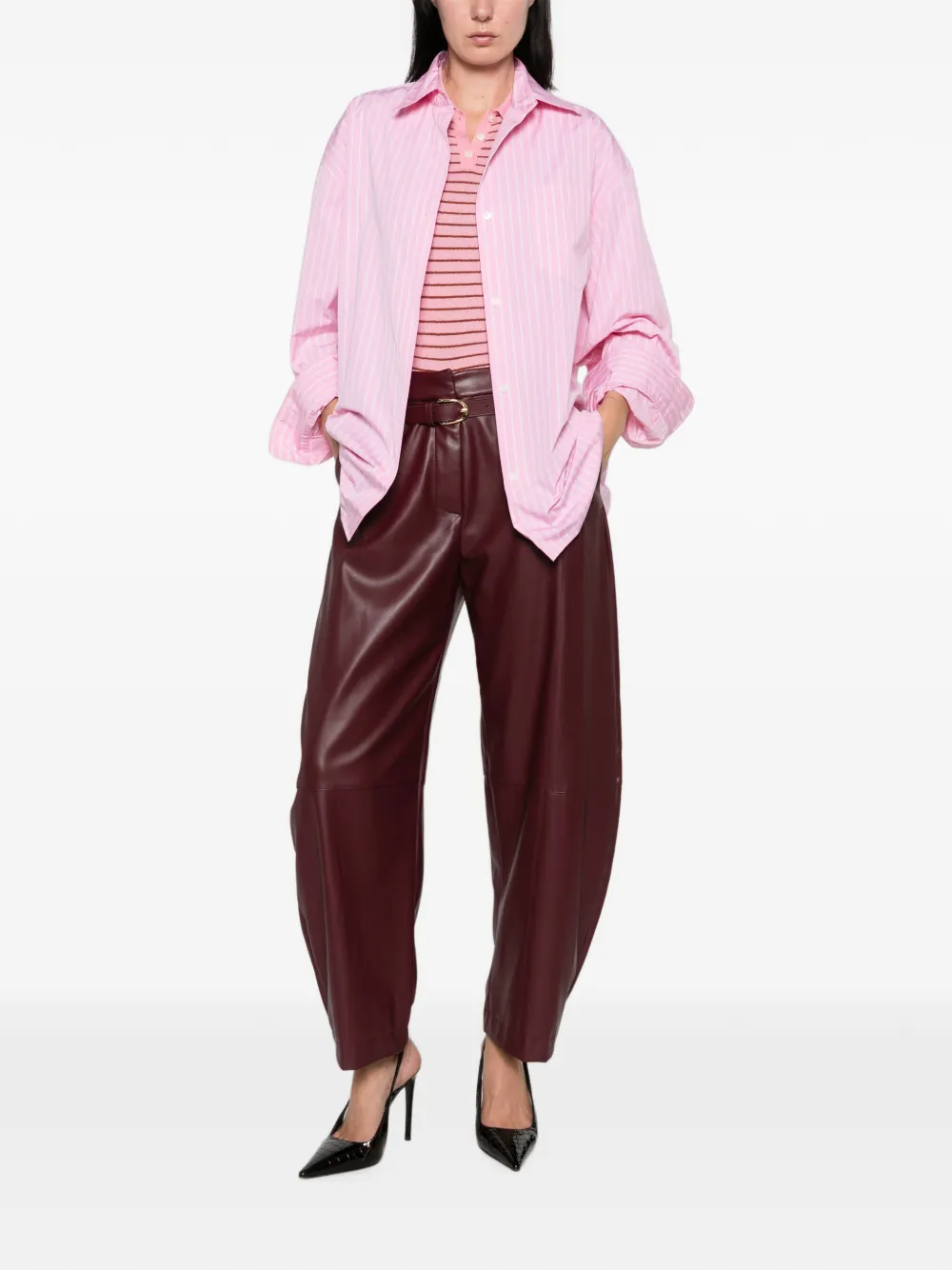IMPERIAL Broek van imitatieleer Rood