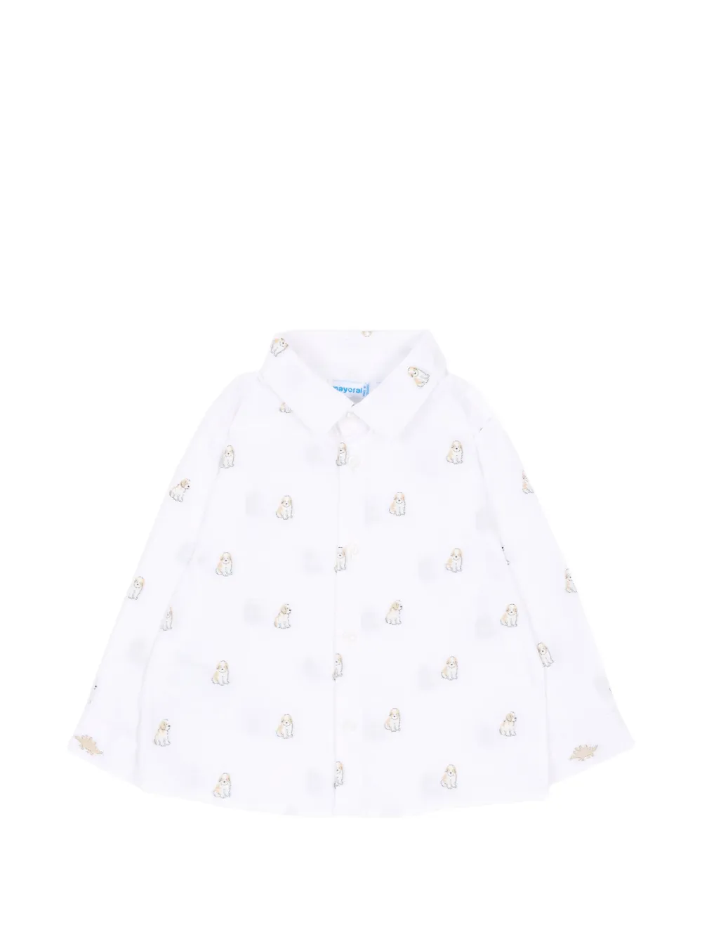 Mayoral dog-printed long-sleeved shirt - Bianco