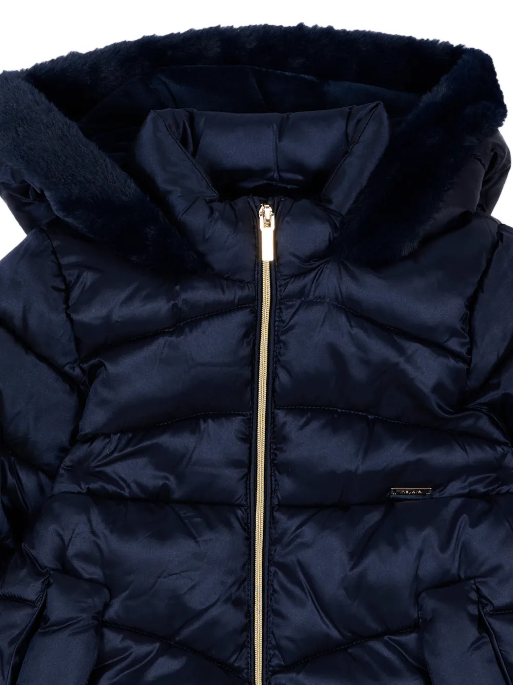 Mayoral Gewatteerd jack met afwerking van imitatiebont Blauw