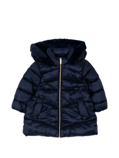 Mayoral faux-fur trim quilted padded jacket