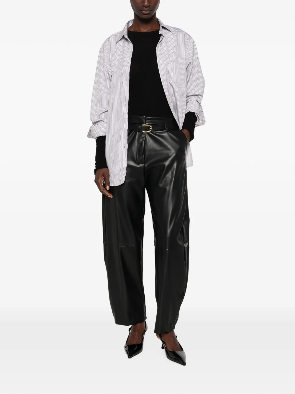 IMPERIAL Broek van imitatieleer Zwart