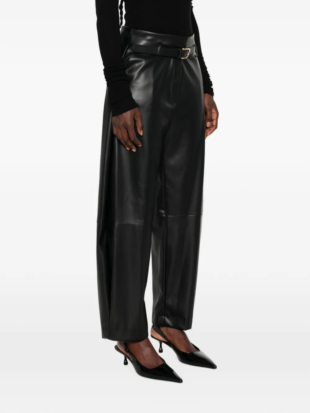 IMPERIAL Broek van imitatieleer Zwart