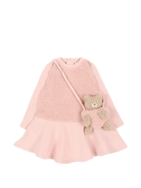 Mayoral teddy-bear shearling-effect long-sleeved dress