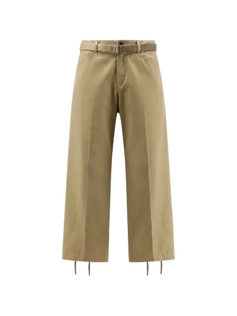 sacai belted drawstring-hem trousers