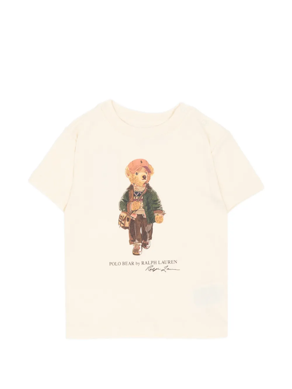 POLO RALPH LAUREN KIDS Polo Bear cotton jersey T-Shirt - Toni neutri