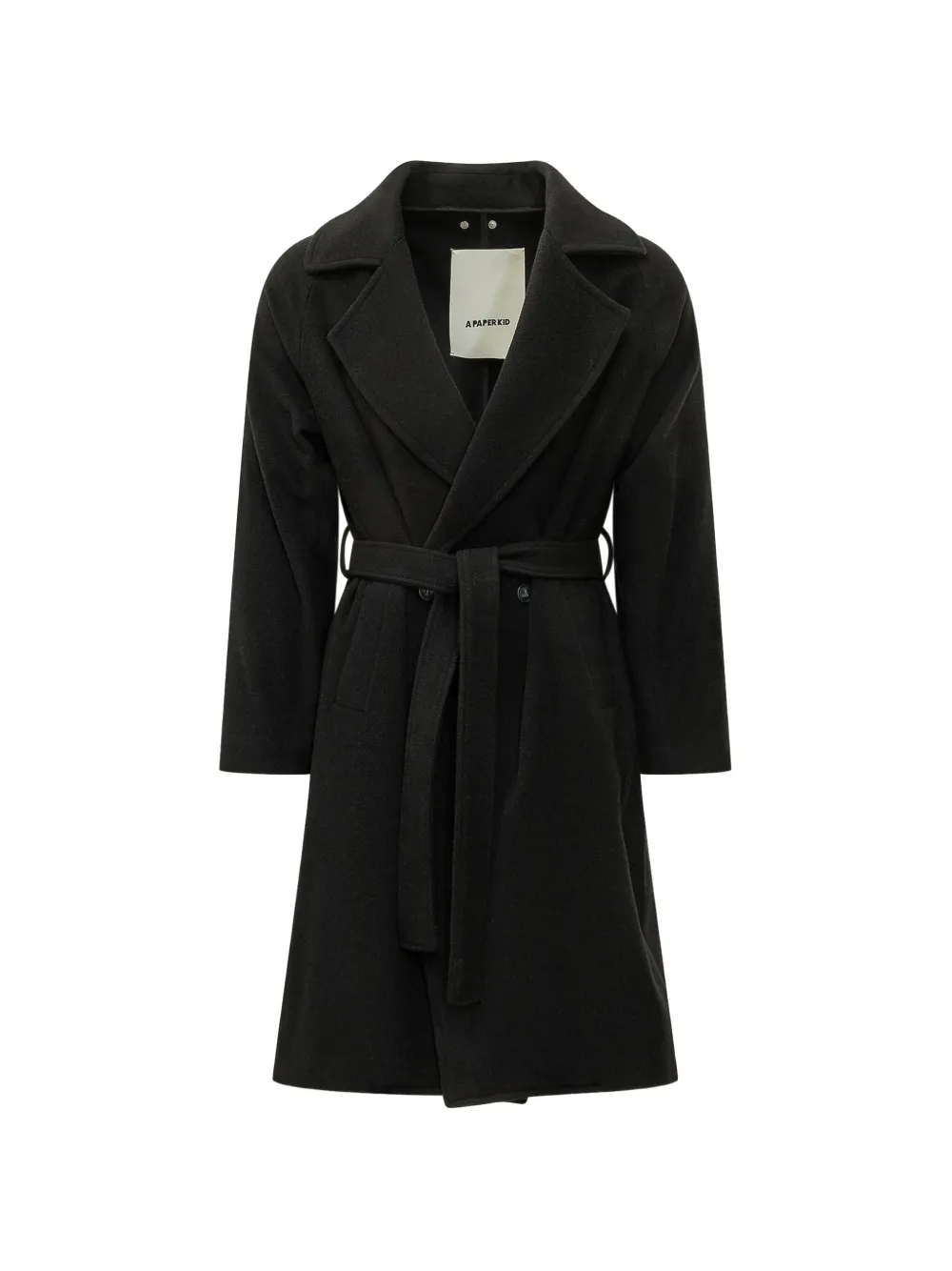 A Paper Kid belted wool coat - Black