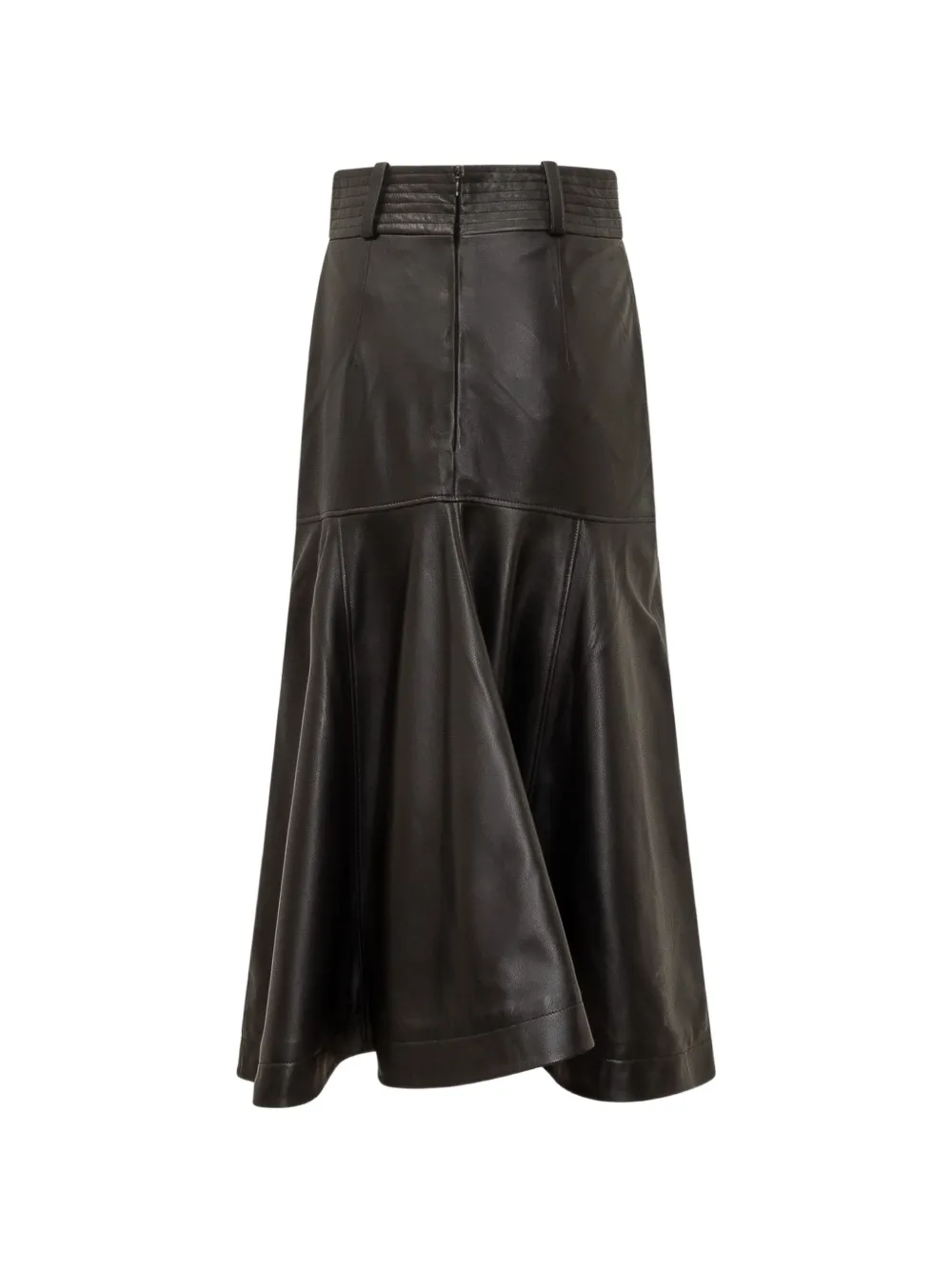 moms pants draped leather midi skirt - Nero