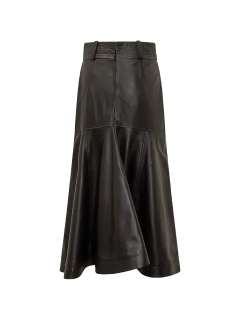 moms pants draped leather midi skirt